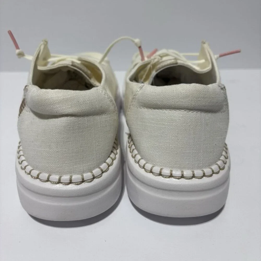 Hey Dude Women’s Wendy Rise, Spark White Casual Slip-On Shoes, Size 9 M